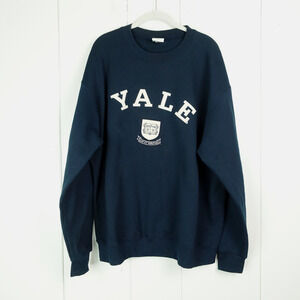 Yale Champion Sweatshirt Unisex SZ XL Fleece Embroidered Logo Preppy Collegiate